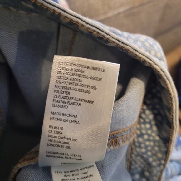 Free People We The Free Jeans 26 JUST FLOAT ON FLARE Bell Bottom Print 70s Boho - Picture 7 of 10